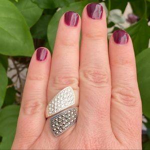 Sterling Sliver 925 Swarovski Crystals Wrap Ring size 7